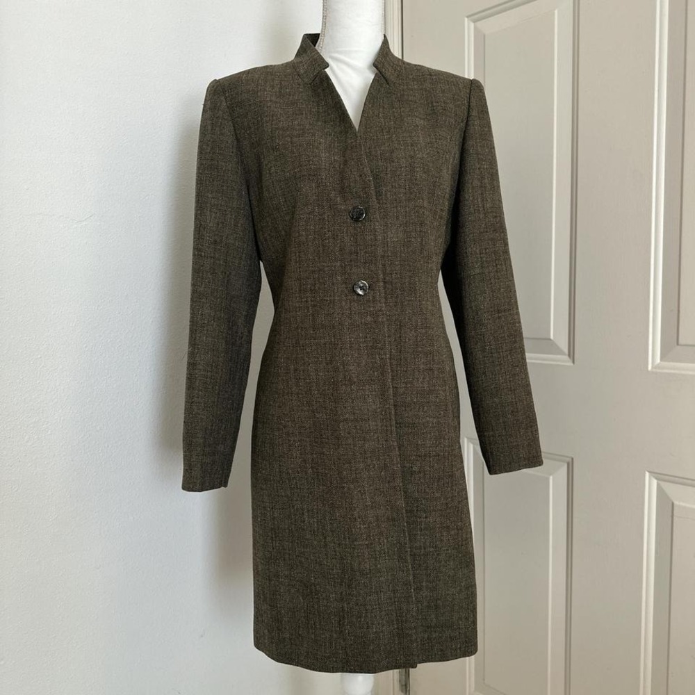 Vintage Larry Levine Women's long brown button Overcoat